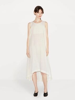 Black Crane Women's Sleeveless Linen A-Line Dress Size S